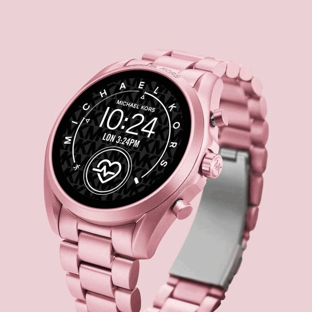 Montre Connectee Femme Histoire D Or Montres connectées Aluminium Boucle déployante simple Maillons Rose