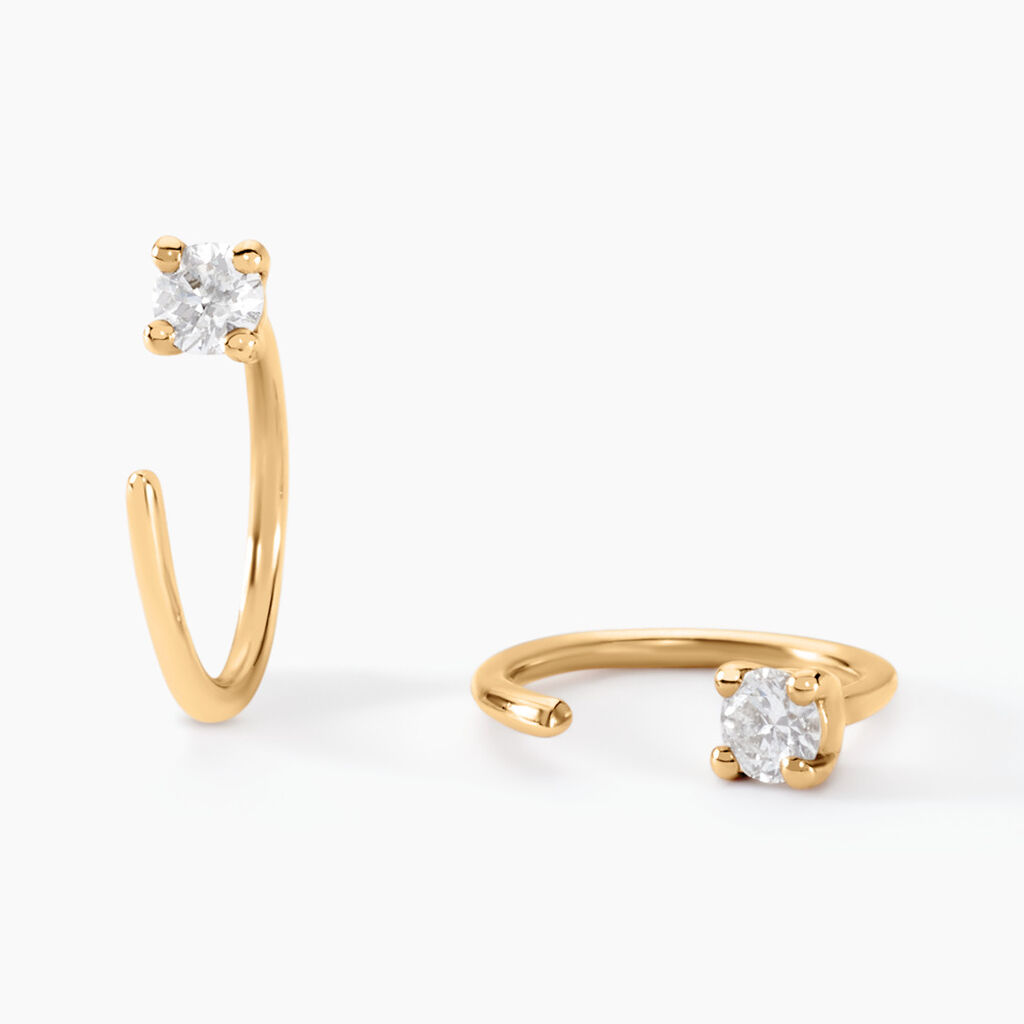 Créoles Ra Or Jaune Diamnt Synthétique - Ear cuffs Femme | Histoire d’Or
