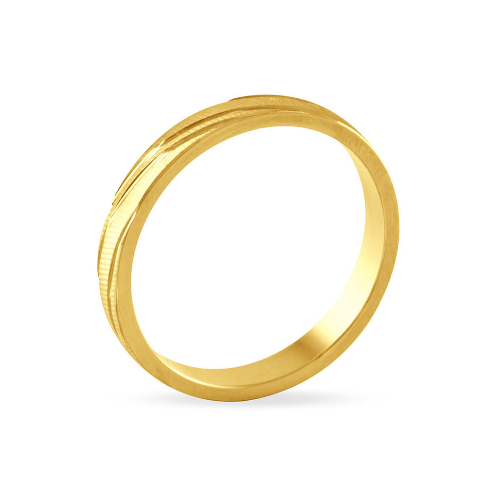Alliance Eros Brossee Ruban Plat Or Jaune - Alliances Famille | Histoire d’Or