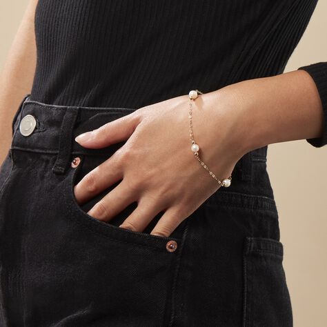 Bracelet Cannelle Or Jaune Perle De Culture - Bracelets Femme | Histoire d’Or