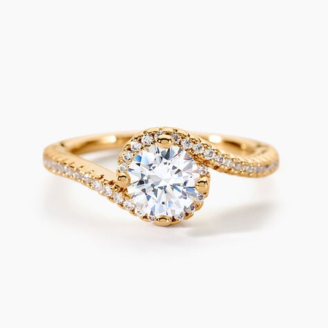 Bague Joisse Plaqu&eacute; Or Oxyde De Zirconium - Bagues solitaires Femme | Histoire d&rsquo;Or