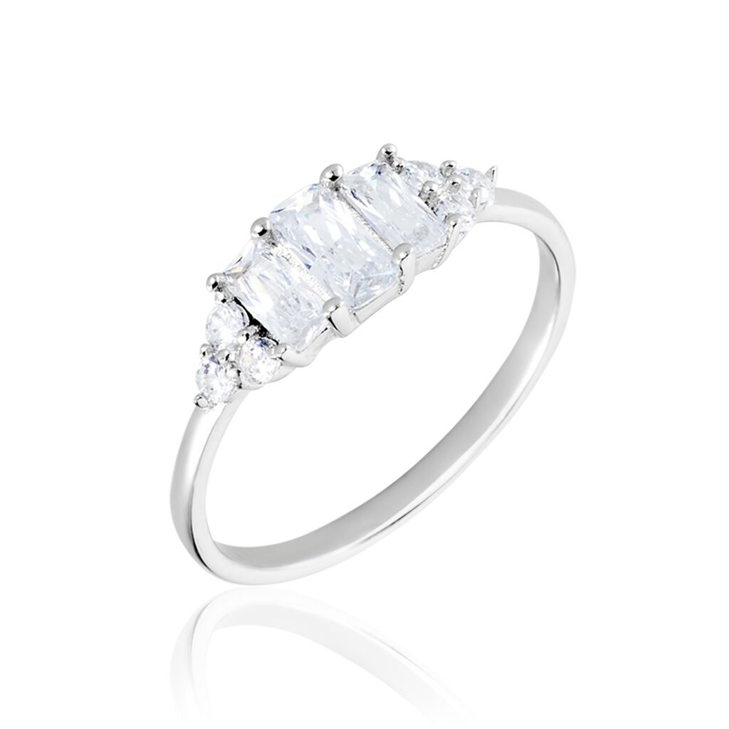 Bague Aranka Argent Blanc Oxyde De Zirconium - Bagues solitaires Femme | Histoire d&rsquo;Or