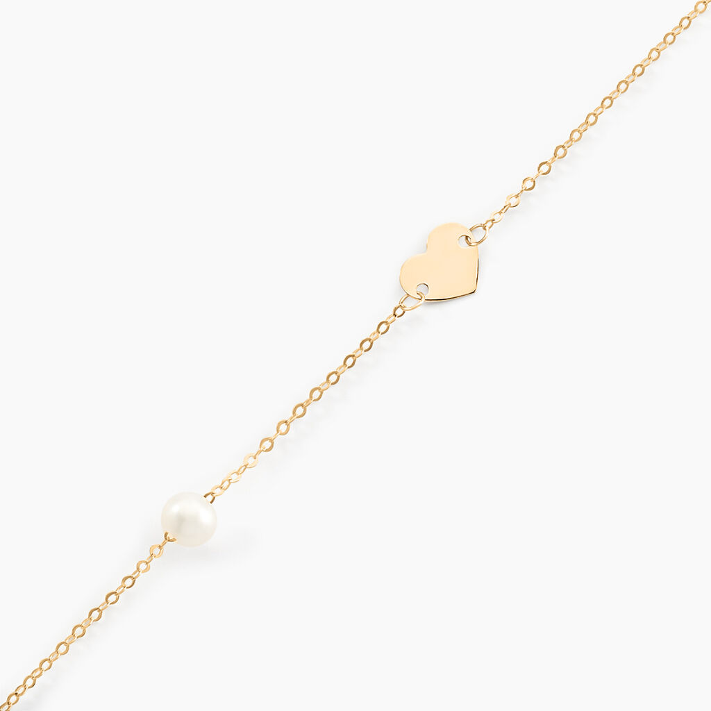 Bracelet Roselena Coeur Or Jaune Perle De Culture - Bracelets Enfant | Histoire d&rsquo;Or