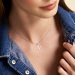 Pendentif Ionia Lettre Or Blanc - Pendentifs Famille | Histoire d&rsquo;Or