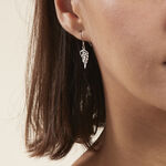 Boucles D'oreilles Pendantes Taiana Argent Blanc - Boucles d'oreilles fantaisie Femme | Histoire d&rsquo;Or