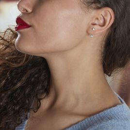 Bijoux D'oreilles Abha Argent Blanc Oxyde De Zirconium - Boucles d'oreilles fantaisie Femme | Histoire d’Or