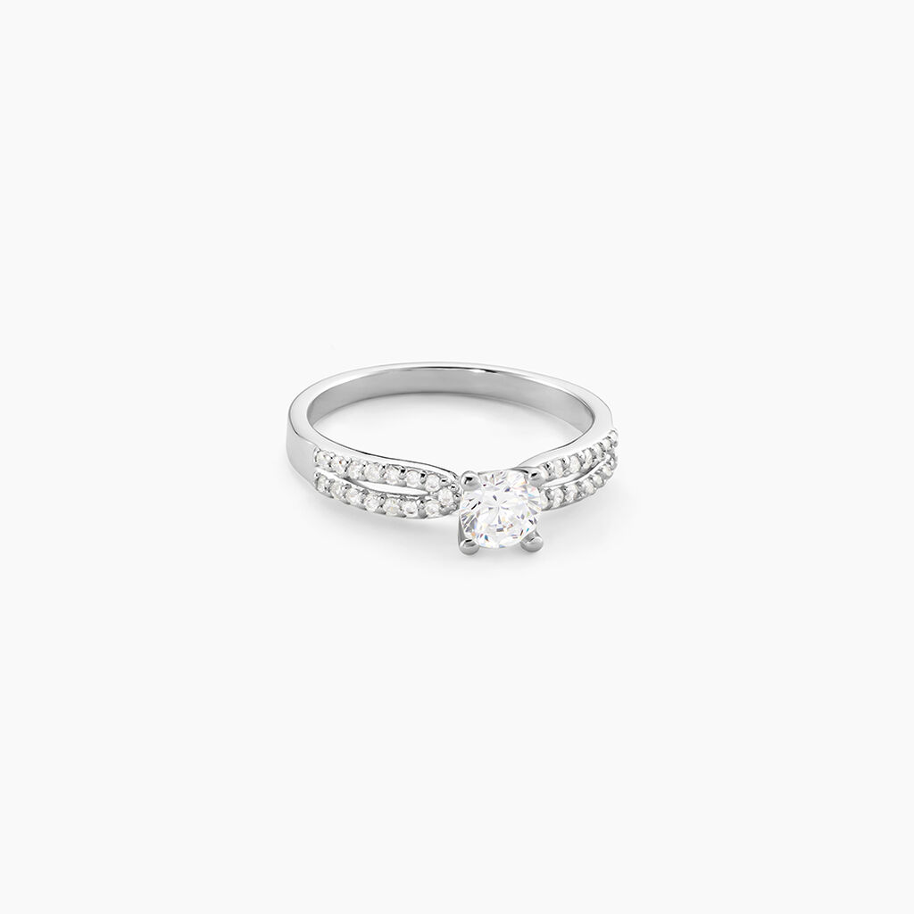 Bague Solitaire Solitea Argent Blanc Oxyde De Zirconium - Bagues solitaires Femme | Histoire d’Or
