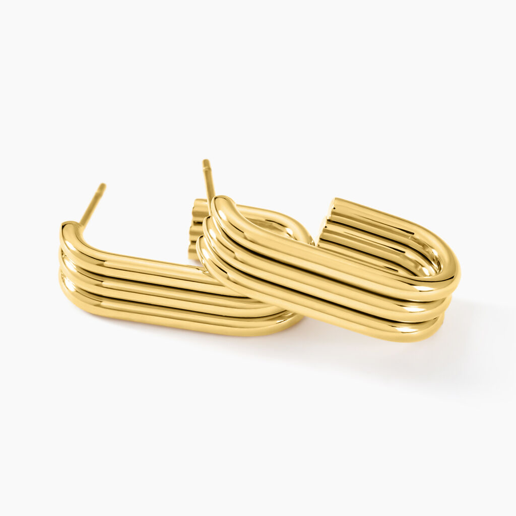 Créoles Dafnie Acier Jaune - Boucles d'oreilles créoles Femme | Histoire d’Or