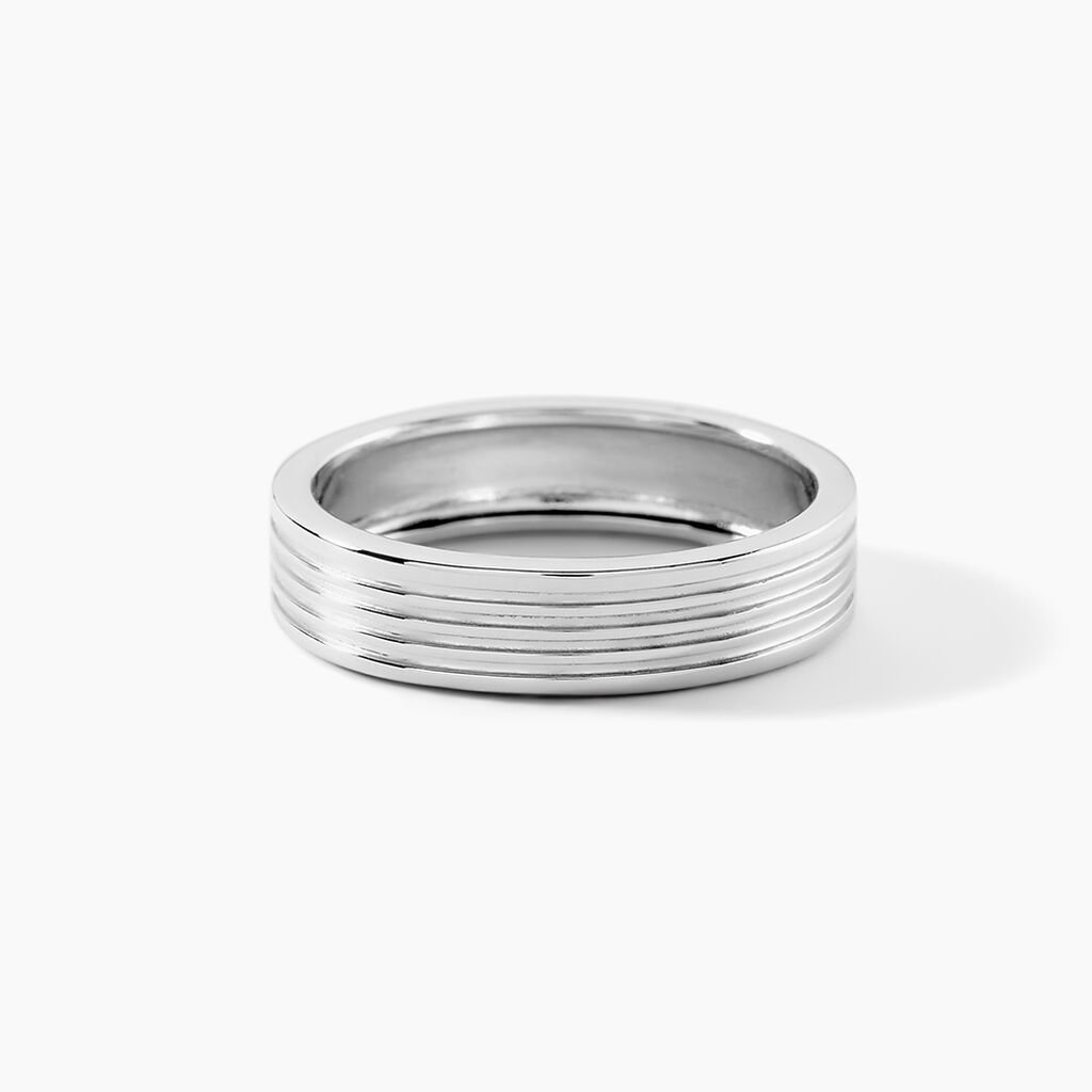 Bague Silvo Argent Blanc - Bagues fantaisie Homme | Histoire d’Or