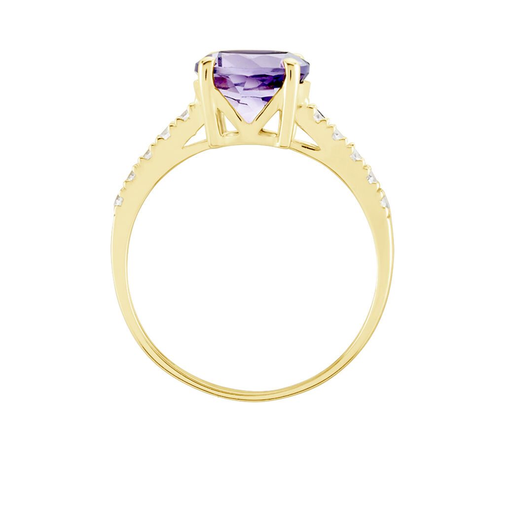 Bague Or Jaune Terese Am&eacute;thyste - Bagues solitaires Femme | Histoire d&rsquo;Or