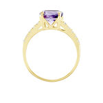Bague Or Jaune Terese Am&eacute;thyste - Bagues solitaires Femme | Histoire d&rsquo;Or