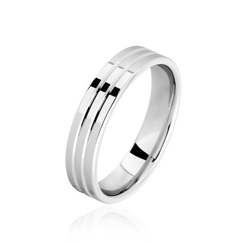 Alliance Merylle Ruban Plat Or Blanc -  Unisex | Histoire d’Or