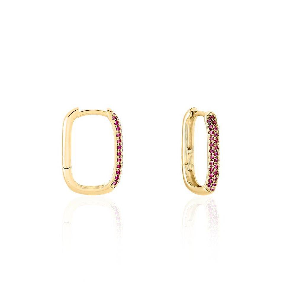 Créoles Domingo Plaqué Or Jaune Spinelle Synthétique - Boucles d'oreilles créoles Femme | Histoire d’Or