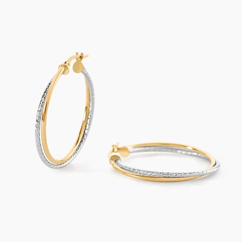 Cr&eacute;oles Maelia Or Bicolore - Boucles d'oreilles cr&eacute;oles Femme | Histoire d&rsquo;Or