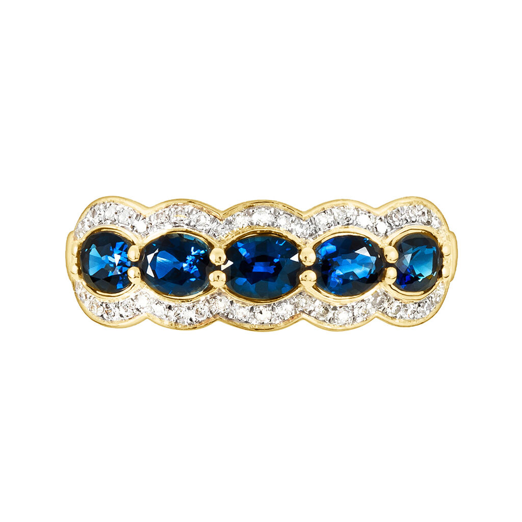 Bague Margaux Or Jaune Saphir Et Diamant - Bagues avec pierre Femme | Histoire d’Or