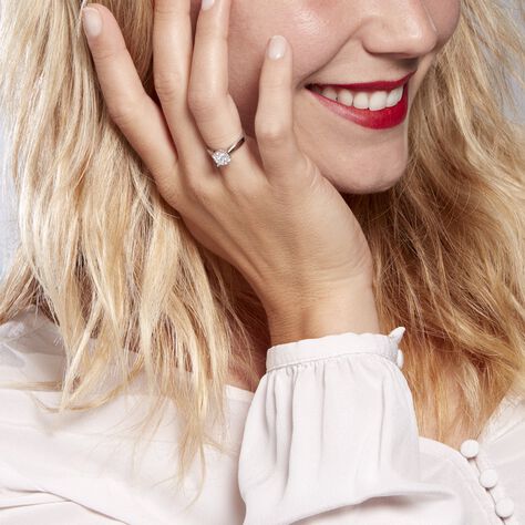 Bague Charlene Platine Blanc Diamant - Bagues avec pierre Femme | Histoire d’Or