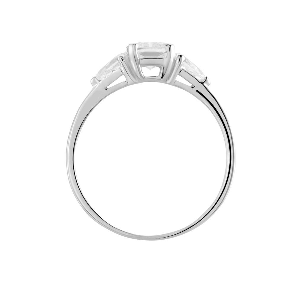 Bague Saelle Or Blanc Oxyde De Zirconium - Bagues solitaires Femme | Histoire d’Or