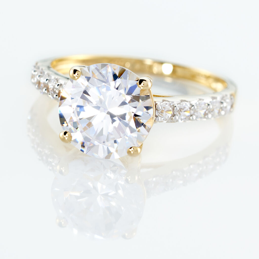 Bague Solitaire Terese Or Jaune Oxyde De Zirconium - Bagues solitaires Femme | Histoire d&rsquo;Or