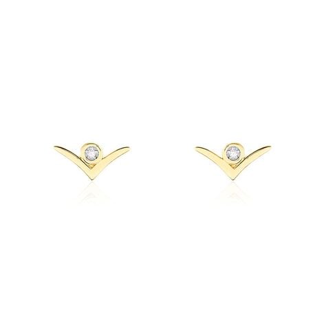 Boucles D'oreilles Puces Volia Or Jaune Diamant - Clous d'oreilles Femme | Histoire d’Or