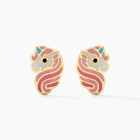 Boucles D'oreilles Puces Pivoina Or Jaune Oxyde De Zirconium - Clous d'oreilles Enfant | Histoire d&rsquo;Or