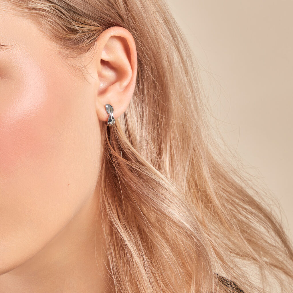 Créole Unitaire Positano Acier Blanc - Boucles d'oreilles créoles Homme | Histoire d’Or