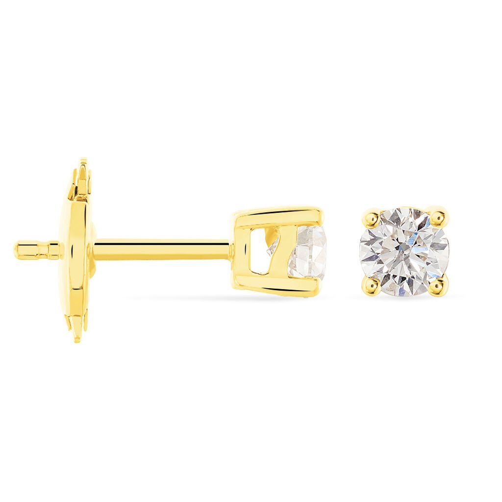 Boucles D'oreilles Puces Victoria Or Jaune Diamant - Clous d'oreilles Femme | Histoire d&rsquo;Or
