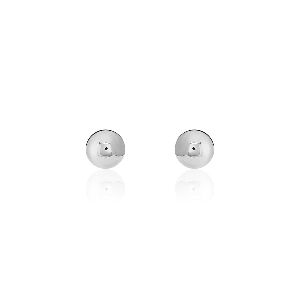 Boucles D'oreilles Puces Fidelia Boule Or Blanc - Clous d'oreilles Femme | Histoire d’Or