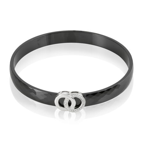 Bracelet Jonc Argent Blanc Oxyde De Zirconium Et Céramique - Bracelets joncs Femme | Histoire d’Or