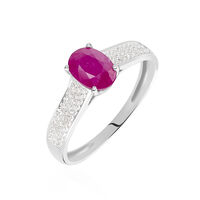 Bague Crista Or Blanc Rubis Et Diamant