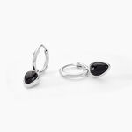 Cr&eacute;oles Mentissa Argent Blanc Agate - Boucles d'oreilles cr&eacute;oles Femme | Histoire d&rsquo;Or