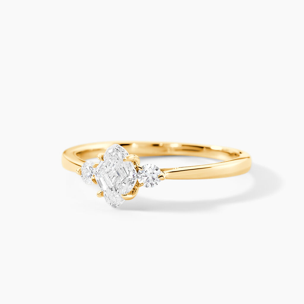 Bague Icone Or Jaune Diamant Synthetique - Bagues solitaires Femme | Histoire d&rsquo;Or