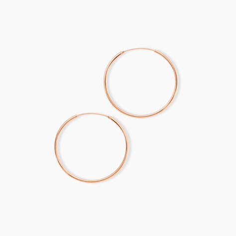 Creoles Argent Rose Olympia - Boucles d'oreilles cr&eacute;oles Femme | Histoire d&rsquo;Or