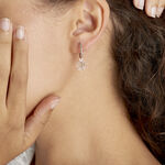 Creoles Elvyn Argent Blanc - Boucles d'oreilles cr&eacute;oles Femme | Histoire d&rsquo;Or