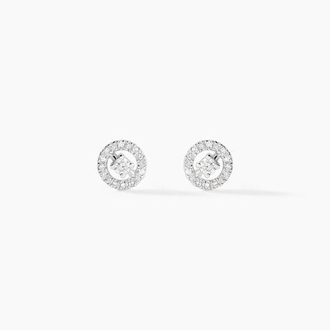 Boucles D'oreilles Puces Domitia Or Blanc Diamant - Clous d'oreilles Femme | Histoire d&rsquo;Or