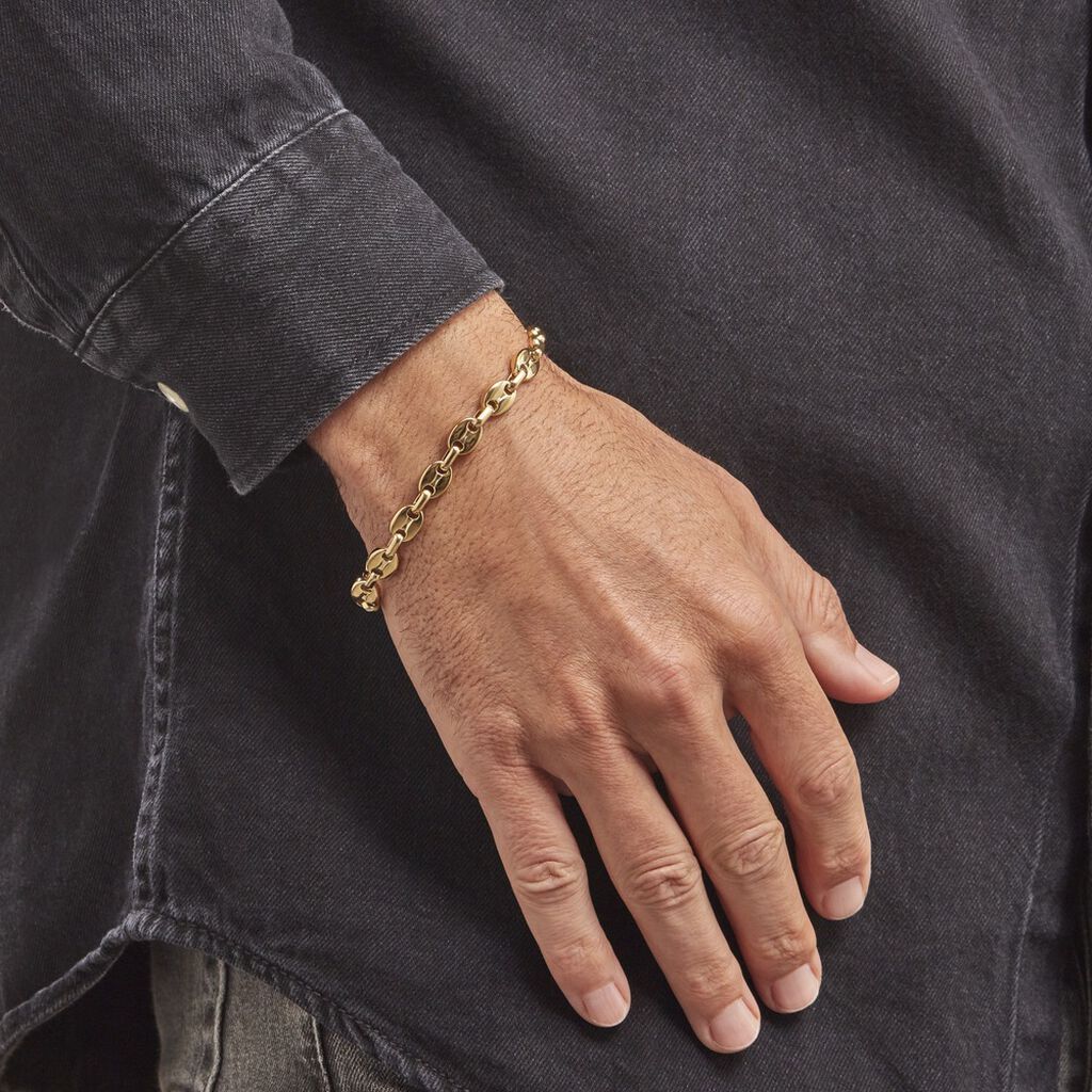 Bracelet Maille Acier Doré Cadia - Bracelets chaîne Homme | Histoire d’Or