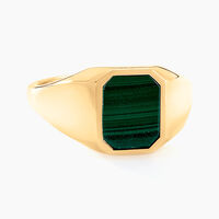 Chevalière Tertiussa Or Jaune Malachite