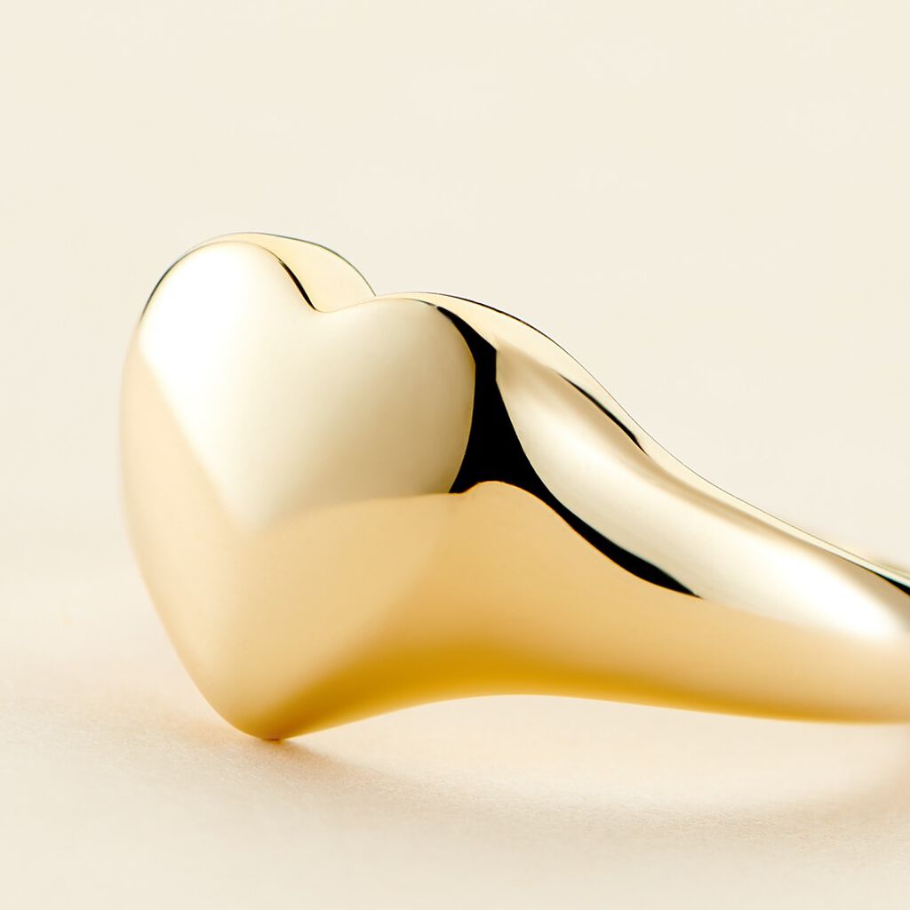 Chevalière Heartbeat Acier Doré - Chevalières Femme | Histoire d’Or