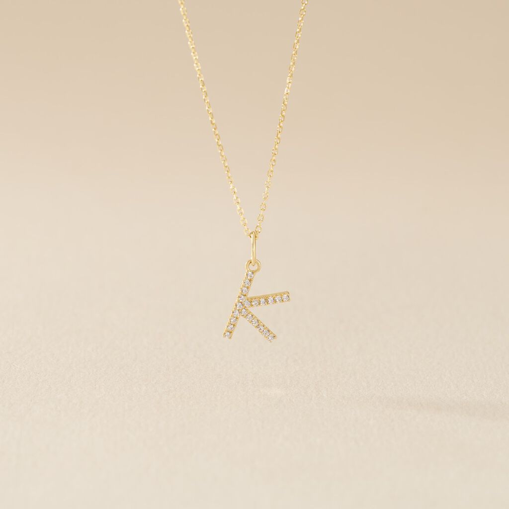 Pendentif Lettre K Or Jaune Oxyde - Pendentifs Famille | Histoire d&rsquo;Or
