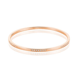 Bracelet Jonc Acier Rose Strass - Bracelets fantaisie Femme | Histoire d’Or