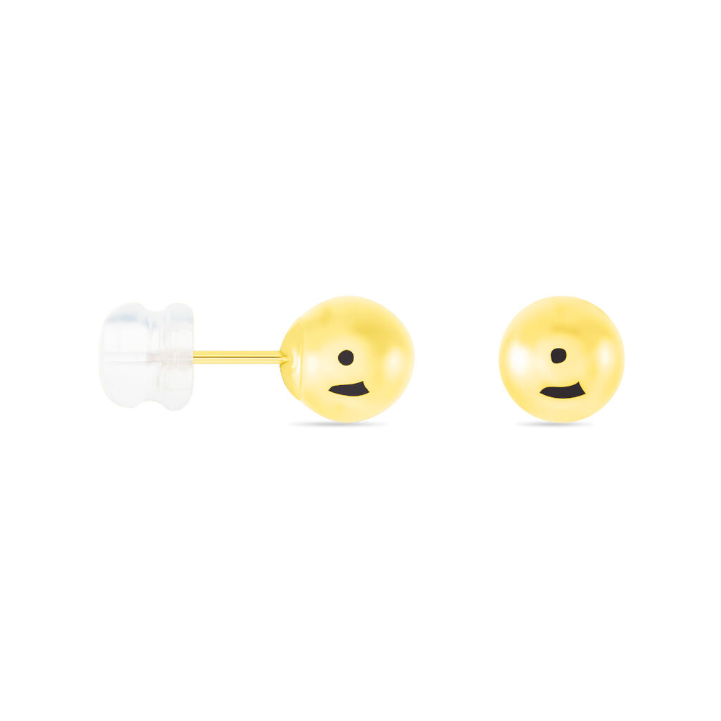Boucles D'oreilles Puces Fidelia Boule Or Jaune - Clous d'oreilles Femme | Histoire d’Or
