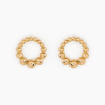 Boucles D'oreilles Puces Golden Beans Plaqu&eacute; Or Jaune - Boucles d'oreilles fantaisie Femme | Histoire d&rsquo;Or