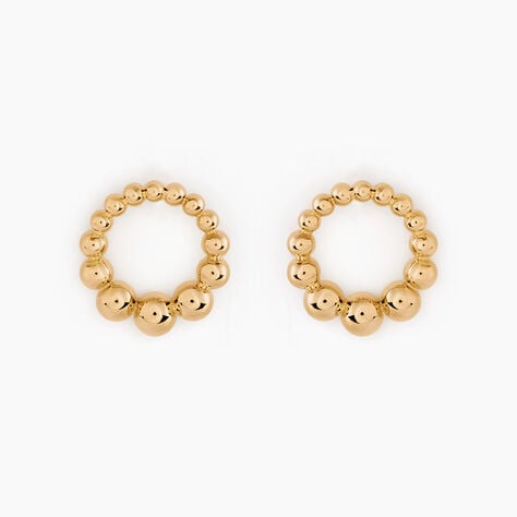 Boucles D'oreilles Puces Golden Beans Plaqué Or Jaune - Boucles d'oreilles fantaisie Femme | Histoire d’Or