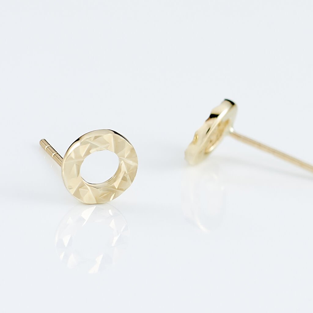 Boucles D'oreilles Puces Berangere Cercle 3 Or Jaune - Clous d'oreilles Femme | Histoire d’Or