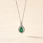 Collier Angelika Or Blanc Emeraude Et Diamant - Colliers Femme | Histoire d&rsquo;Or