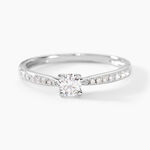 Bague Solitaire Hemera Or Blanc Diamant - Bagues solitaires Femme | Histoire d&rsquo;Or