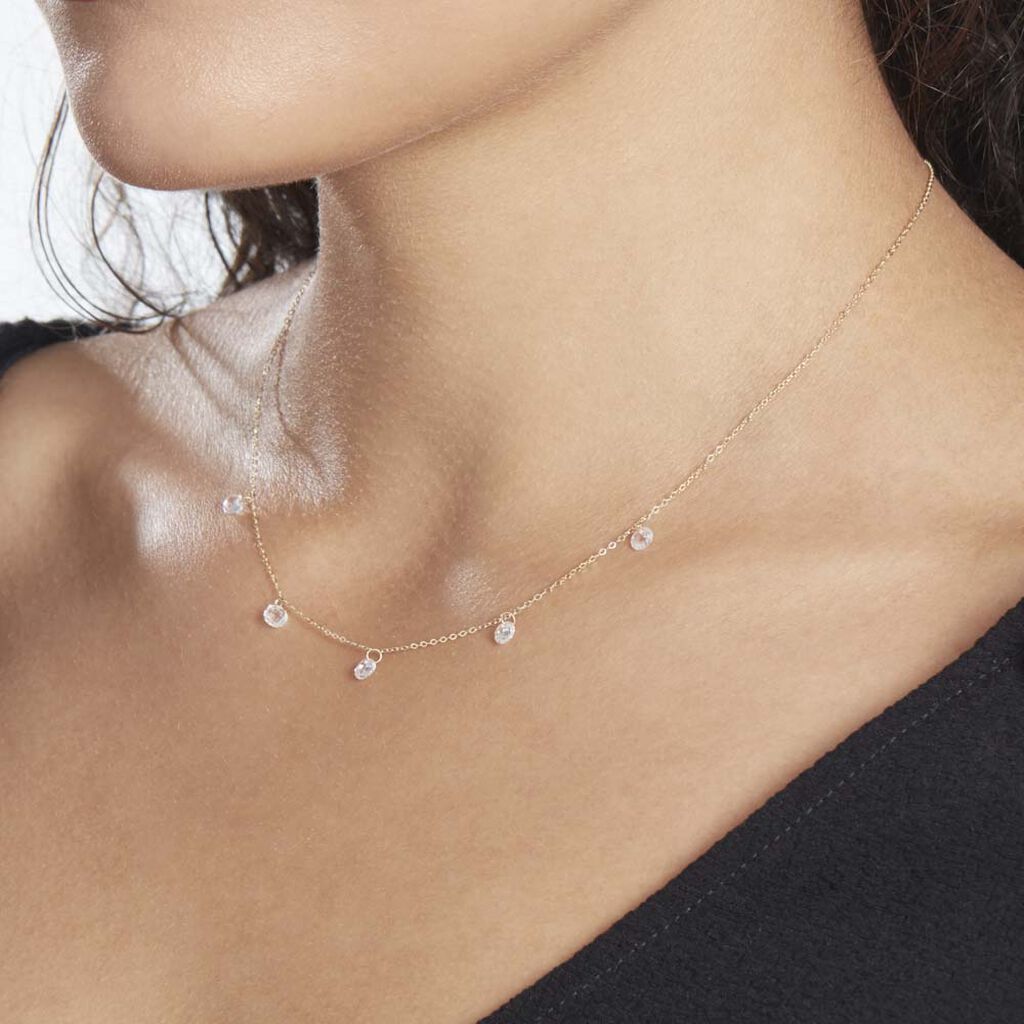 Collier Or Jaune Leucitica Oxydes De Zirconium - Colliers Femme | Histoire d’Or