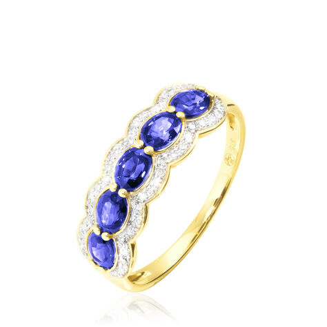 Bague Margaux Or Jaune Tanzanite Et Diamant - Bagues avec pierre Femme | Histoire d’Or