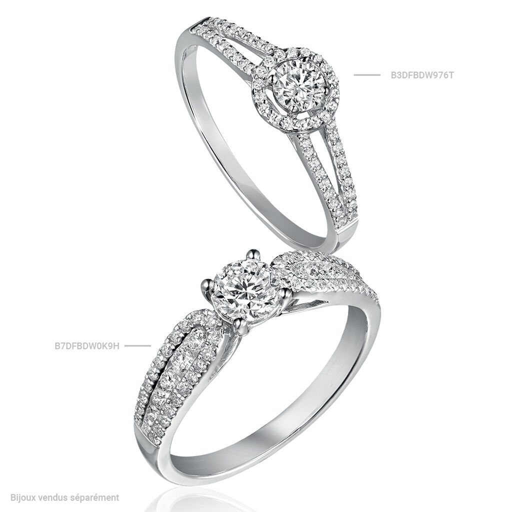 Bague Solitaire Karen Or Blanc Diamant - Bagues solitaires Femme | Histoire d&rsquo;Or
