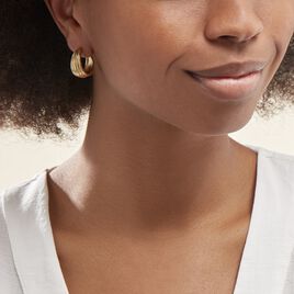Demi Créoles Acier Doré Gaudence - Boucles d'oreilles créoles Femme | Histoire d’Or