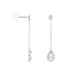 Boucles D'oreilles Pendantes Searlas Or Blanc Oxyde De Zirconium - Boucles d'oreilles pendantes Femme | Histoire d&rsquo;Or